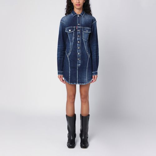 Washed denim bustier chemisier dress - Dsquared2 - Modalova