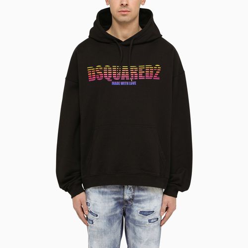 Felpa con cappuccio nera con logo - Dsquared2 - Modalova