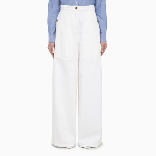 White wide denim trousers - ETRO - Modalova