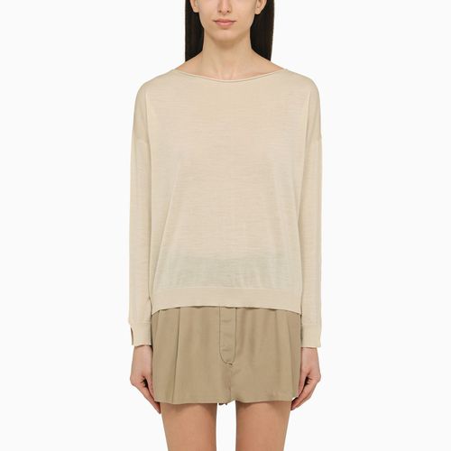 Cream-coloured wool sweater - Roberto Collina - Modalova