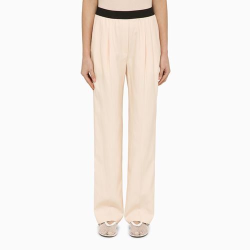 Creamy pink linen-blend pants - Loulou Studio - Modalova