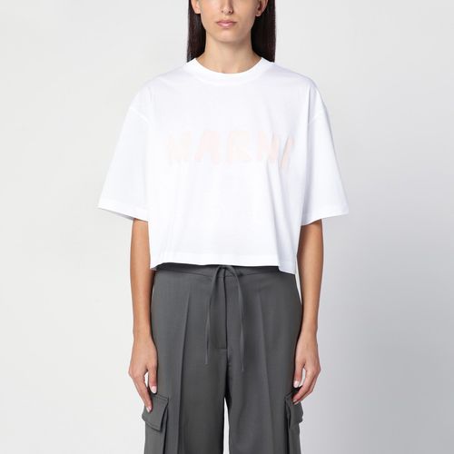 Cropped T-shirt with logo print - Marni - Modalova