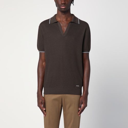 Short-sleeved polo in silk blend - Prada - Modalova