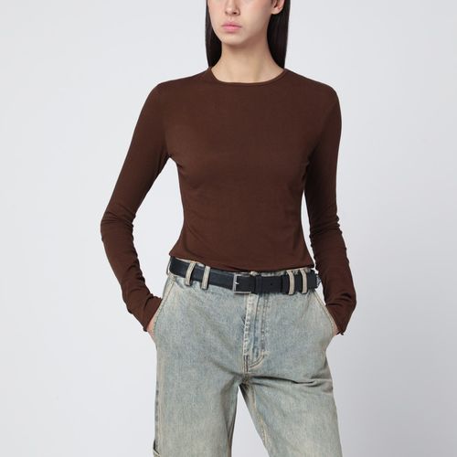 Brown crewneck cotton-blend top - Entire Studios - Modalova