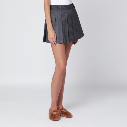 Grey striped pleated mini skirt - Dunst - Modalova