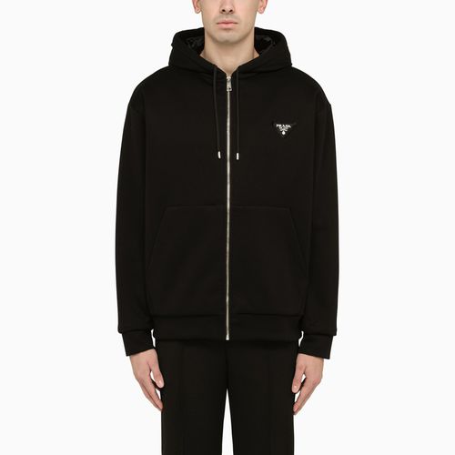 Black cotton sweatshirt with logo - Prada - Modalova