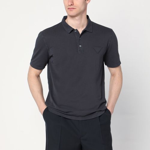 Dark grey polo shirt in cotton - Prada - Modalova