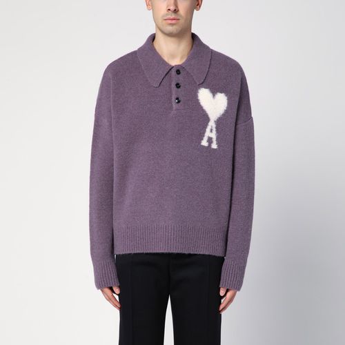 Lilac Ami De Coeur alpaca polo jumper - Ami Paris - Modalova