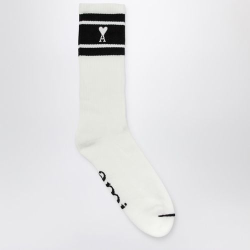 White/ cotton blend socks with logo - Ami Paris - Modalova