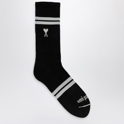 White cotton blend socks with logo - Ami Paris - Modalova