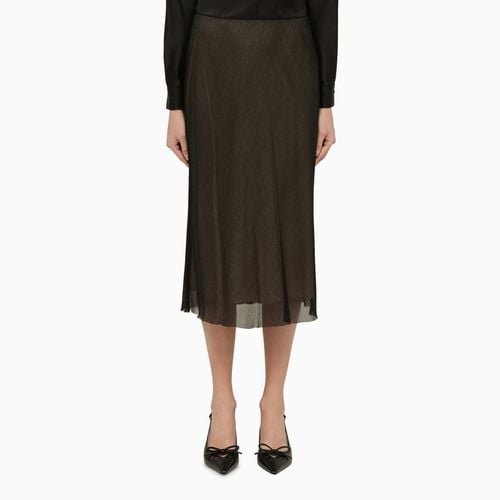 Black and beige viscose midi skirt - Vince - Modalova