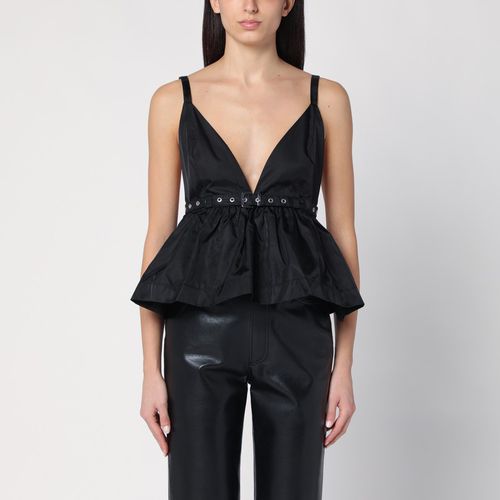 Black duchesse top with strap - GANNI - Modalova