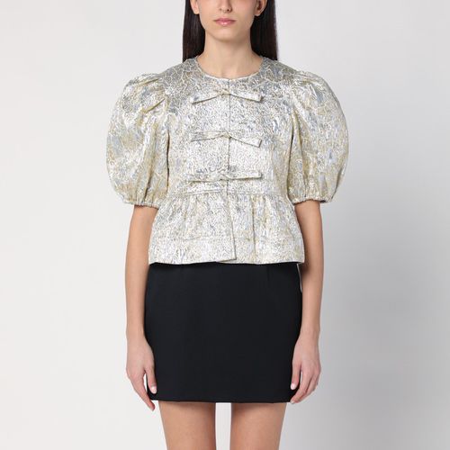 Blusa oro/argento con fiocchi - GANNI - Modalova