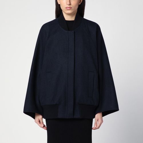 Blue cashmere cape bomber jacket - Max Mara - Modalova