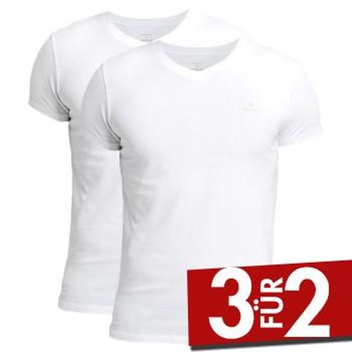 P Basic V-Neck T-Shirt Schwarz/Weiß Baumwolle Small Herren - Gant - Modalova