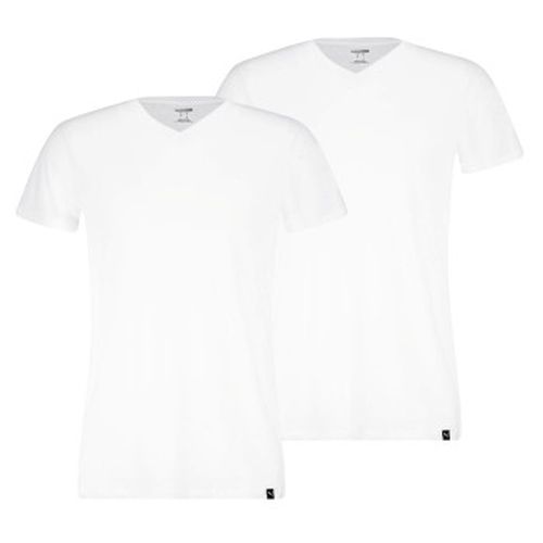 P Basic V-neck Tee Weiß Baumwolle Medium Herren - Puma - Modalova