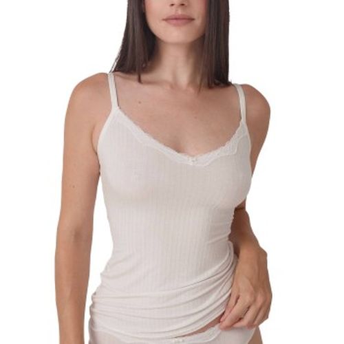 Bamboo Jacquard Top Elfenbein Viskose 38 Damen - sassa - Modalova