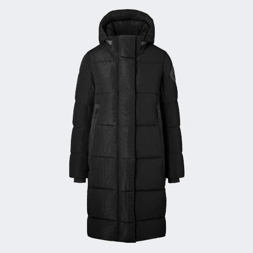 Byward Parka mit schwarzem Logo und glänzender Crinkle-Textur (Weiblich, , S) - Canada Goose - Modalova