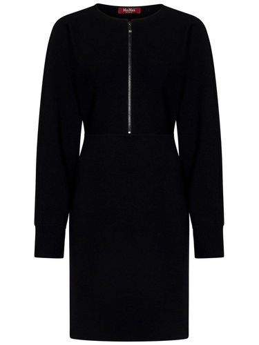 Zip Detailed Crewneck Long-sleeved Dress - Max Mara Studio - Modalova