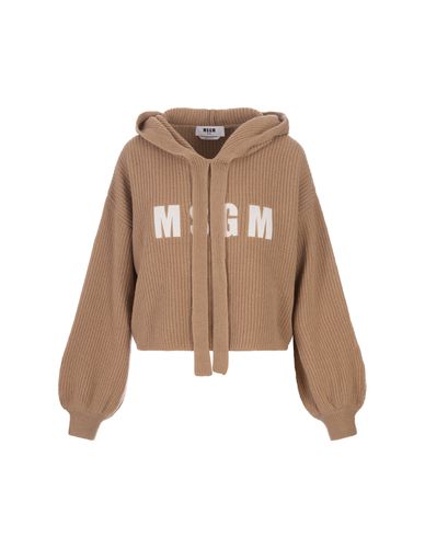 Cookie Wool Cashmere Hooded Sweater - MSGM - Modalova