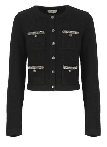 Elisabetta Franchi Wool Cardigan - Elisabetta Franchi - Modalova