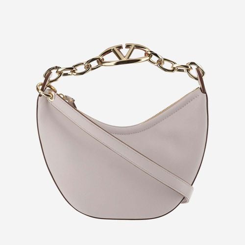 Mini Hobo Vlogo Moon Bag In Nappa Leather With Chain - Valentino Garavani - Modalova