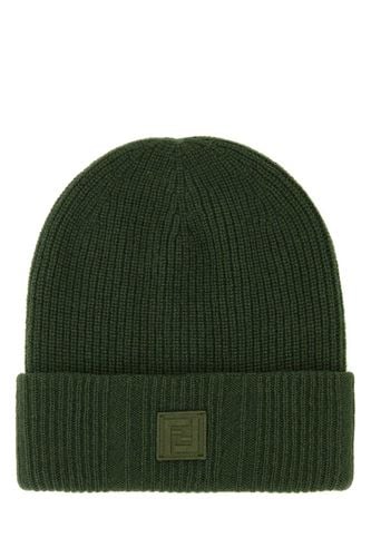 Fendi Green Wool Blend Beanie Hat - Fendi - Modalova