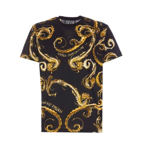 Barocco-printed Crewneck T-shirt - Versace Jeans Couture - Modalova