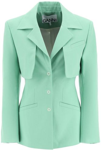 Ganni Cotton Suiting Blazer - Ganni - Modalova