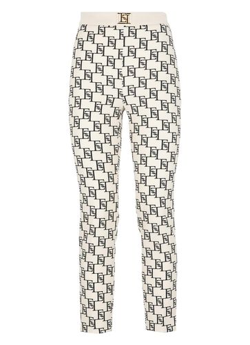 Logo Plaque Monogram Trousers - Elisabetta Franchi - Modalova