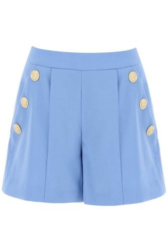 Button Embellished Pleated Shorts - Balmain - Modalova