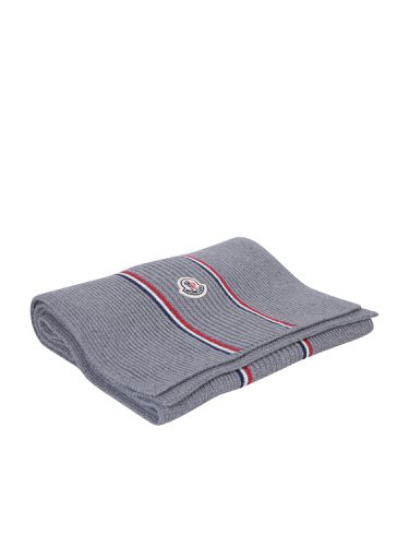 Moncler Grey Tricolor Wool Scarf - Moncler - Modalova