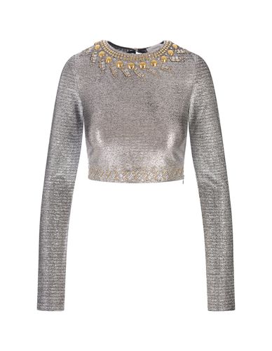 Lame Crop Top With Studs - Paco Rabanne - Modalova