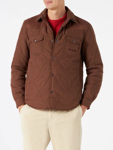 Man Brown Padded Overshirt With Patch Pockets - MC2 Saint Barth - Modalova