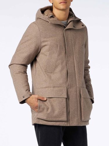 Man Hooded Parka With Herringbone Print - MC2 Saint Barth - Modalova