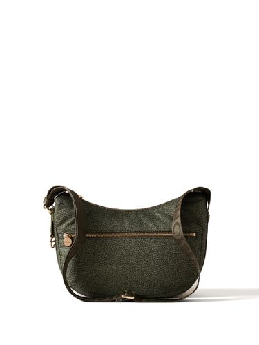 Luna Hobo Small Shoulder Bag In Military Green Op Fabric - Borbonese - Modalova