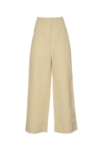 Wide Leg Plain Trousers - Roberto Collina - Modalova