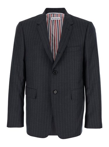 Pinstripe Single-breasted Jacket In Wool Man - Thom Browne - Modalova