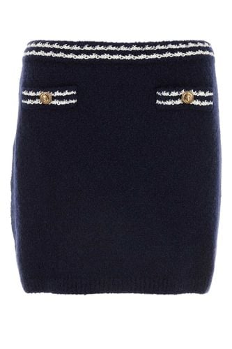 Miu Miu Blue Wool Blend Mini Skirt - Miu Miu - Modalova