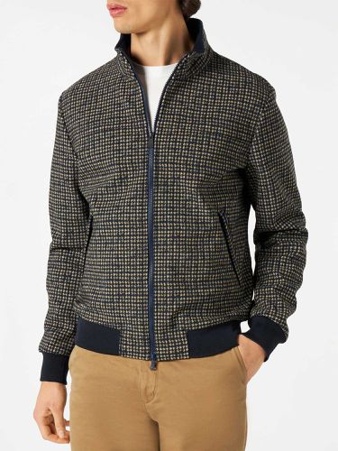 Man Mid-weight Houndstood Bomber Jacket Traveler - MC2 Saint Barth - Modalova