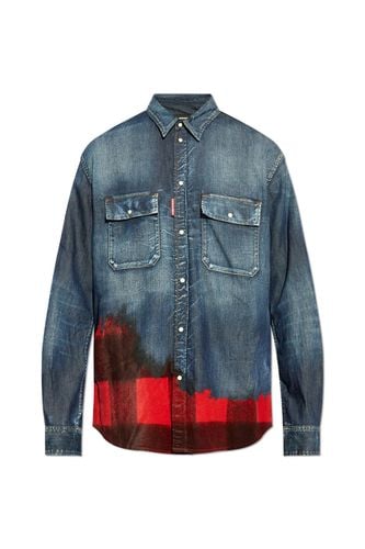 Checked Long-sleeved Denim Shirt - Dsquared2 - Modalova