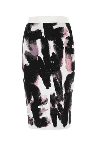 Embroidered Stretch Viscose Blend Skirt - Alexander McQueen - Modalova