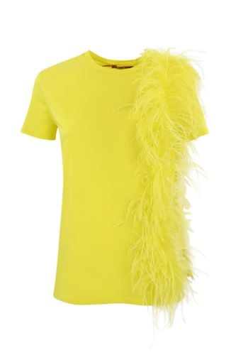 Cotton T-shirt With Feathers - Max Mara Studio - Modalova