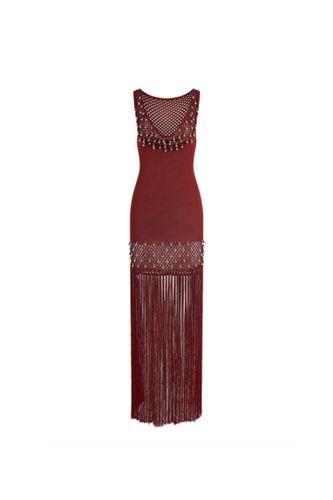 Fringed Crochet Maxi Dress - Paco Rabanne - Modalova