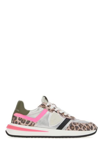 Multicolor Leather And Fabric Sneakers - Philippe Model - Modalova