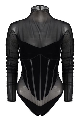 X Wolford - Semi-transparent Bodysuit - Mugler - Modalova