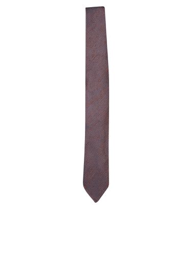 Micro Pattern Silk Tie In Brown/ - Lardini - Modalova