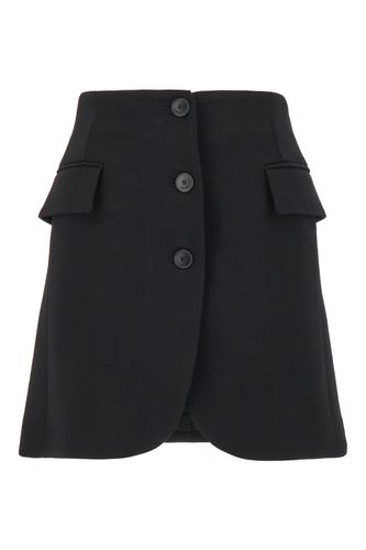 Black Stretch Wool Blend Mini Skirt - Lanvin - Modalova