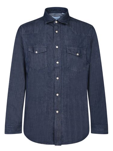 Lardini Blue Denim Texan Shirt - Lardini - Modalova