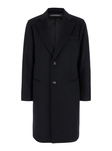 Single-breasted Coat With Notched Revers In Wool Man - Emporio Armani - Modalova